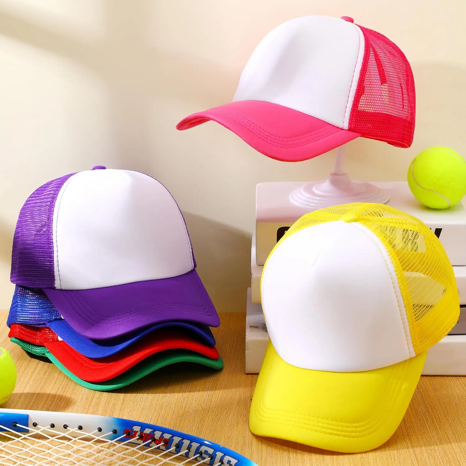 Xtinmee 36 Pcs Unisex Sublimation Hats Blank Trucker Hats Adjustable Baseball Caps for Men Women Outdoor DIY