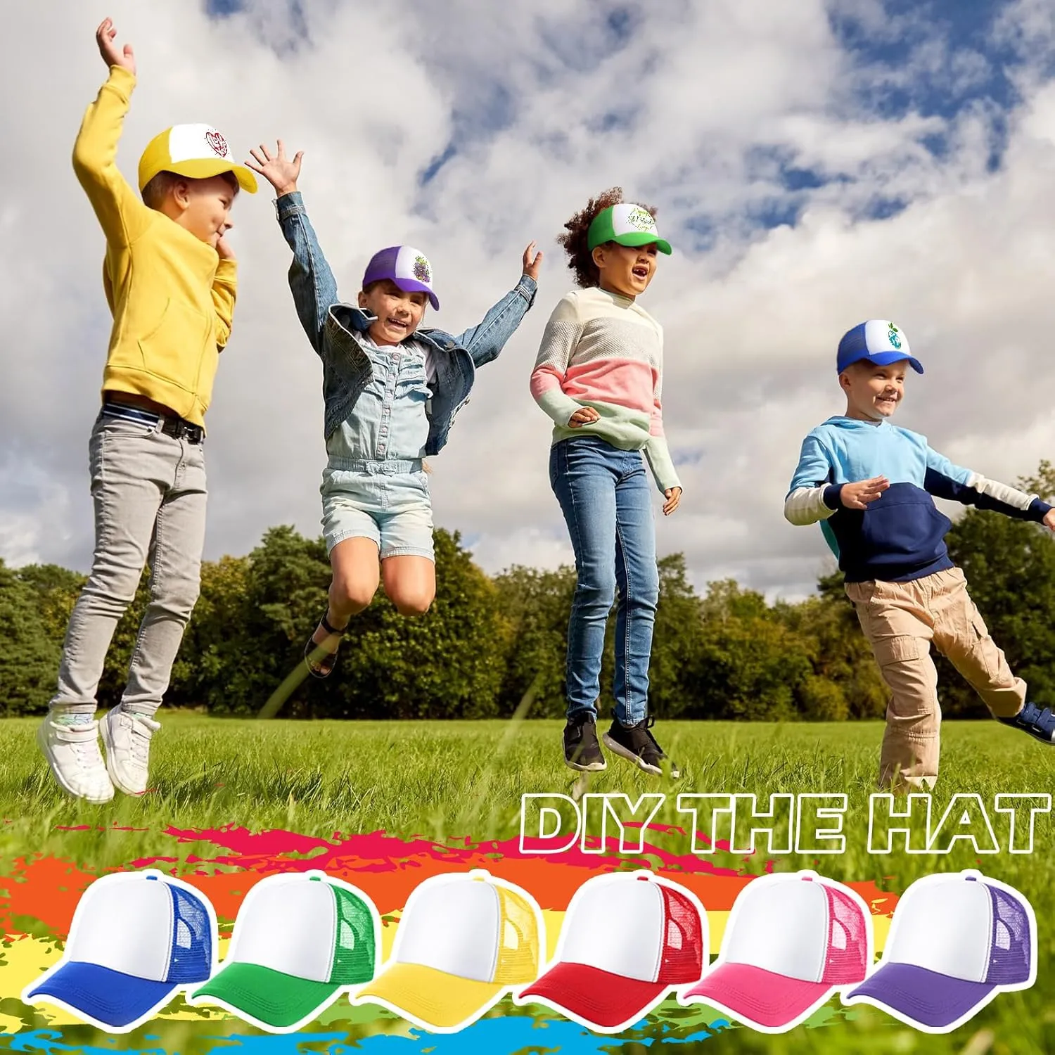 Xtinmee 36 Pcs Unisex Sublimation Hats Blank Trucker Hats Adjustable Baseball Caps for Men Women Outdoor DIY