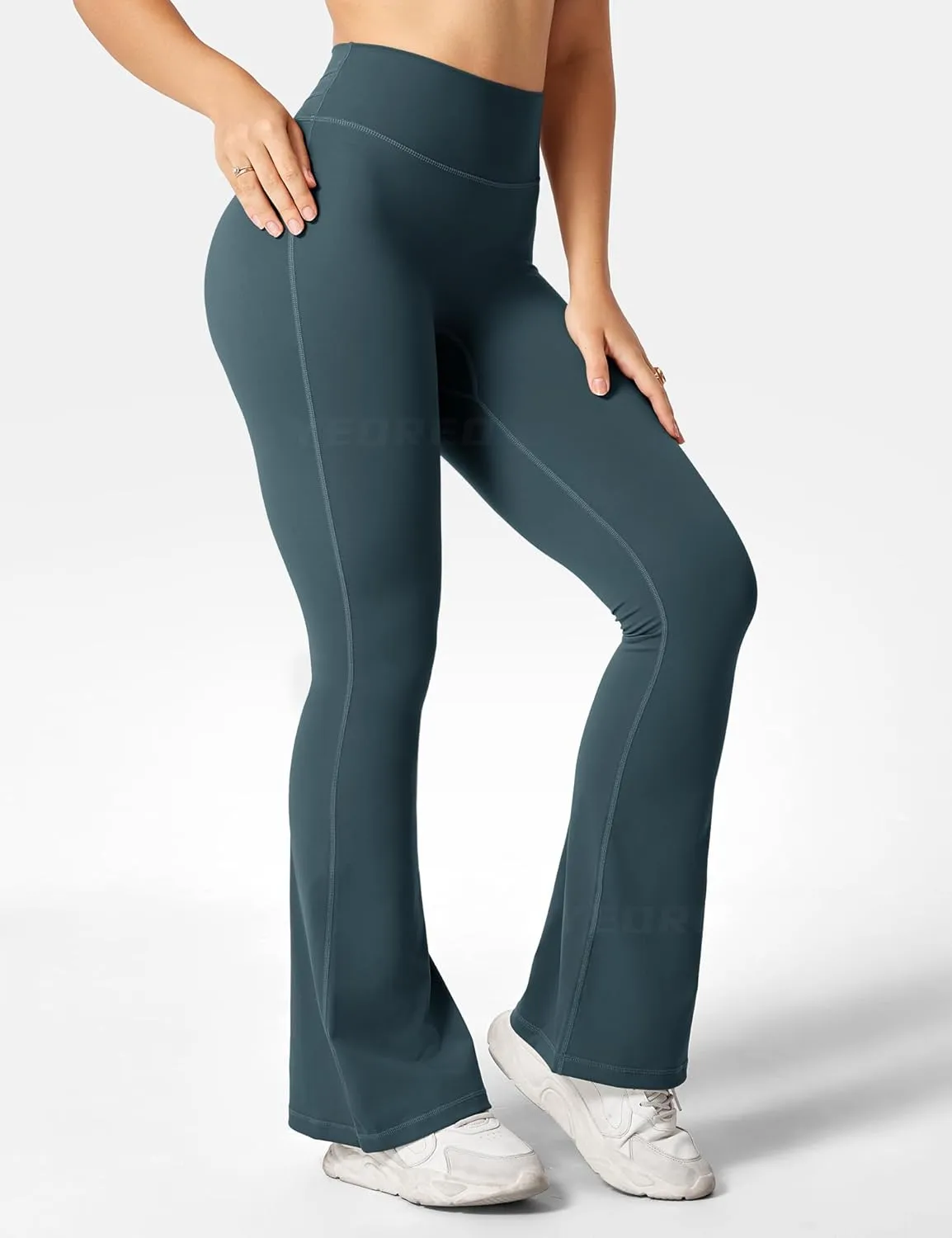 YEOREO Flare Leggings for Women Lynnie Bell Bottom Yoga Pants High Waisted Tummy Control Bootcut Workout Leggings