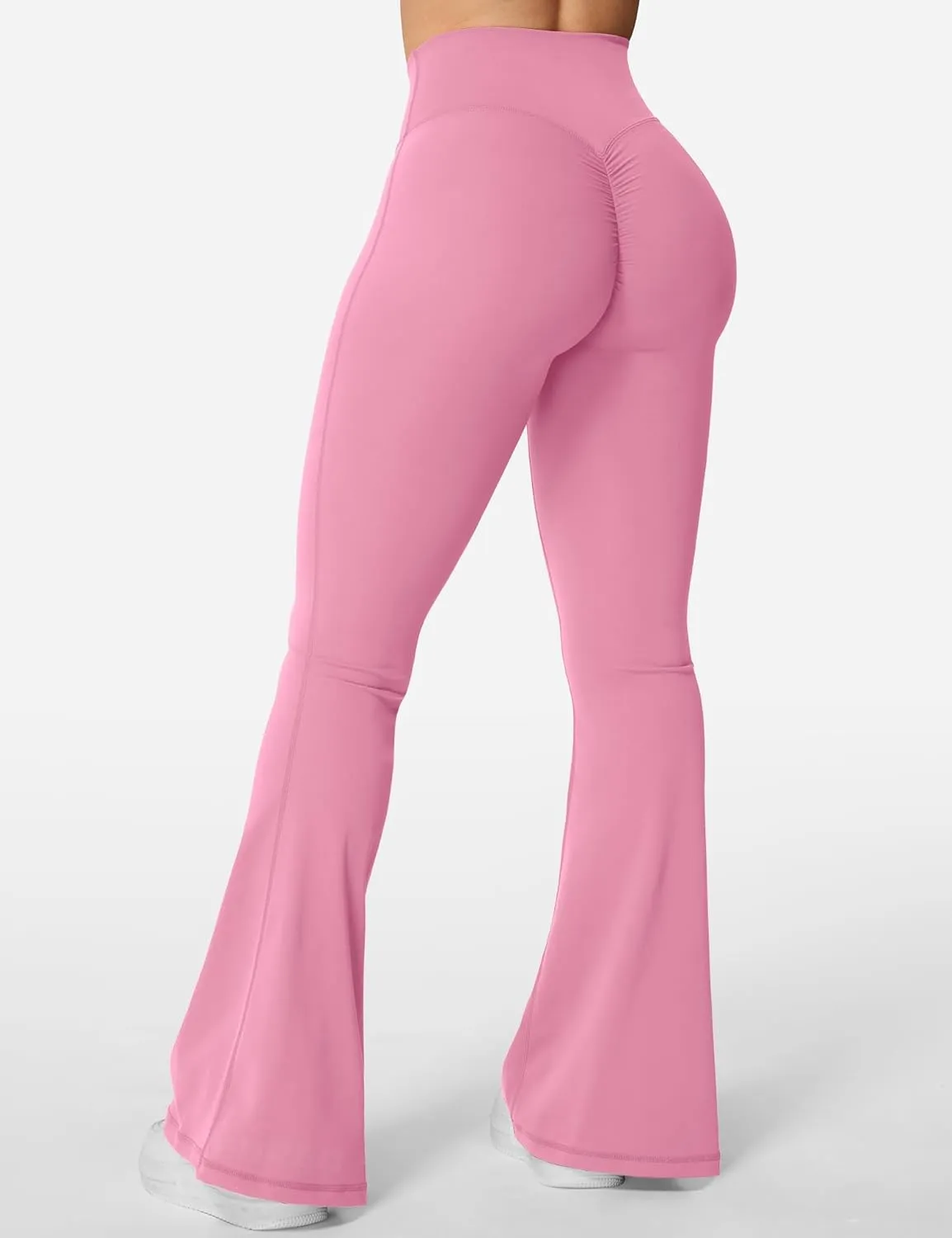 YEOREO Kalie Flare Scrunch Leggings for Women V Cross Waist Bell Bottom Yoga Pants Tummy Control Bootcut Workout Leggings