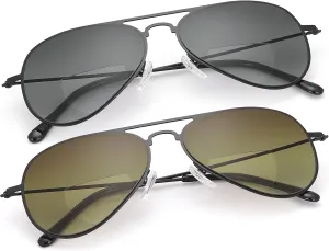 YIMI 2 Pairs Bifocal Reading Sunglasses UV400 Protection Sports Sun Readers Blue Light Blocking Glasses for Men Women