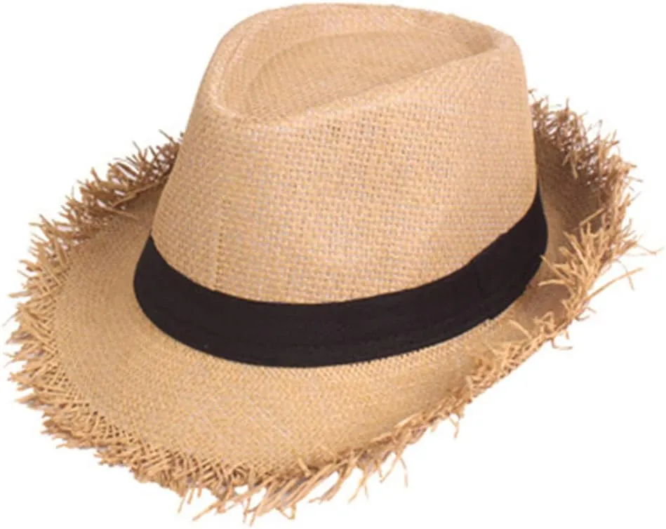 YOLAI Mens Fedora Hats with Short Brim Stra𝐰 Fedora Sun Hats for Men Women Summer Sun Hats with Adjustable Strap
