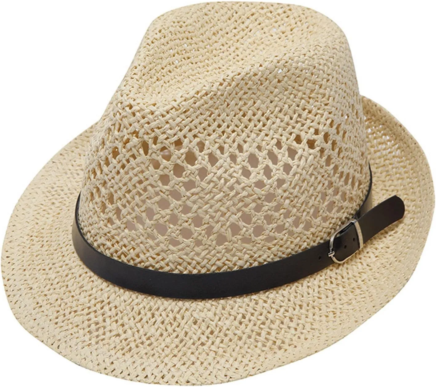 YOLAI Mens Fedora Hats with Short Brim Stra𝐰 Fedora Sun Hats for Men Women Summer Sun Hats with Adjustable Strap
