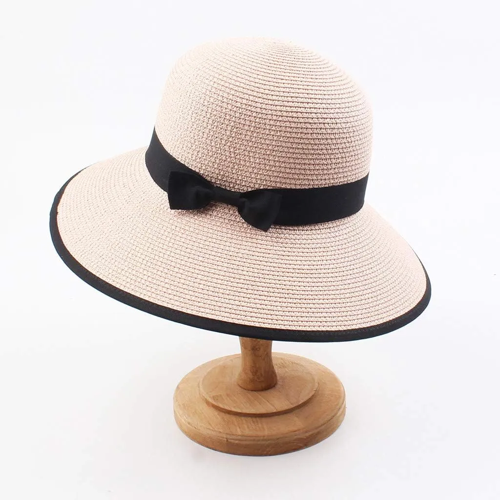 YOLAI Women's Sun Beach/Hat Foldable Floppy Hats Summer Sun Protective Wide Brim Cap for Travel Beach